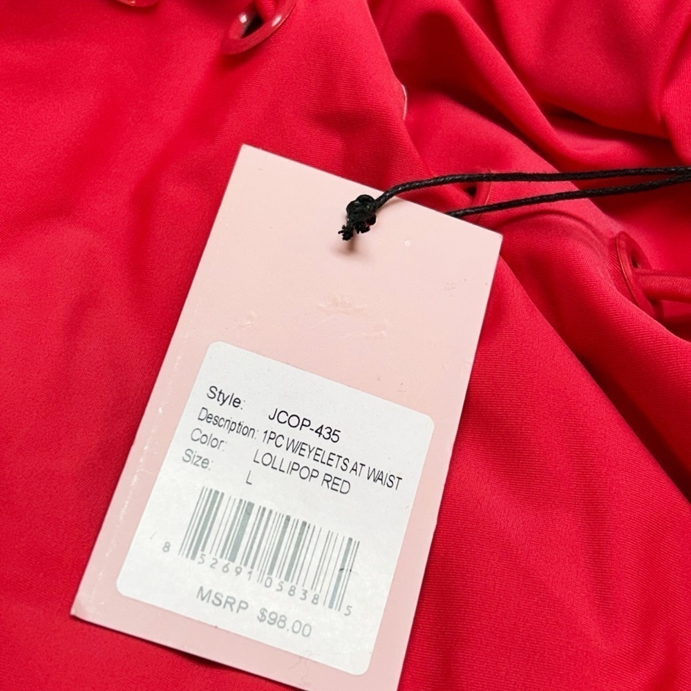 Juicy Couture Crush On You Swimsuit with Eyelet Waist in Lollipop Size Large NWT - Picture 3 of 11